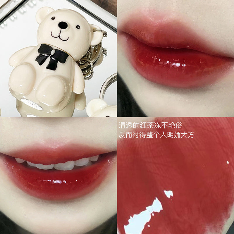 Velvet Lip Glaze Cute Bear Pendant