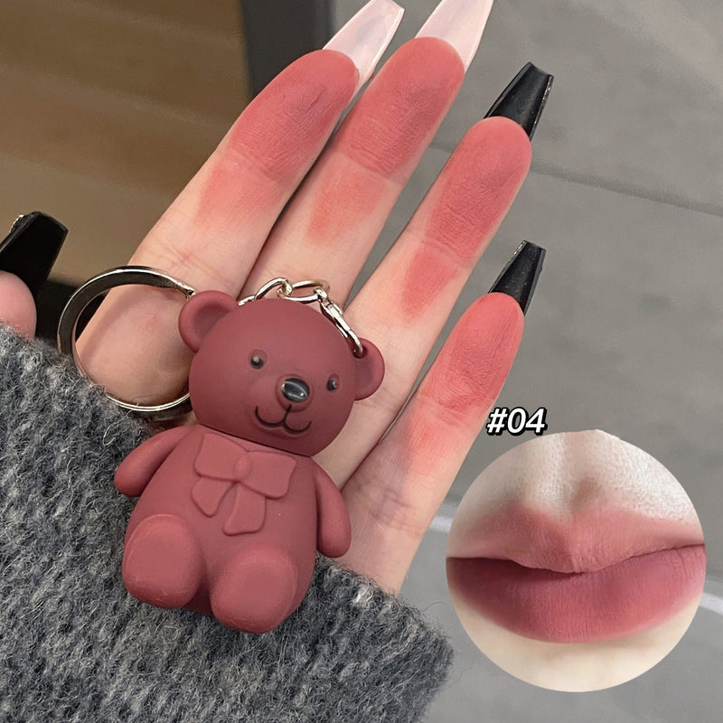 Velvet Lip Glaze Cute Bear Pendant