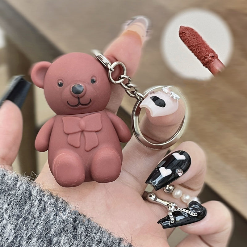 Velvet Lip Glaze Cute Bear Pendant