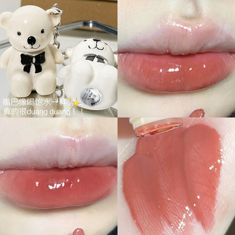 Velvet Lip Glaze Cute Bear Pendant