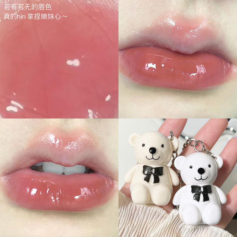 Velvet Lip Glaze Cute Bear Pendant